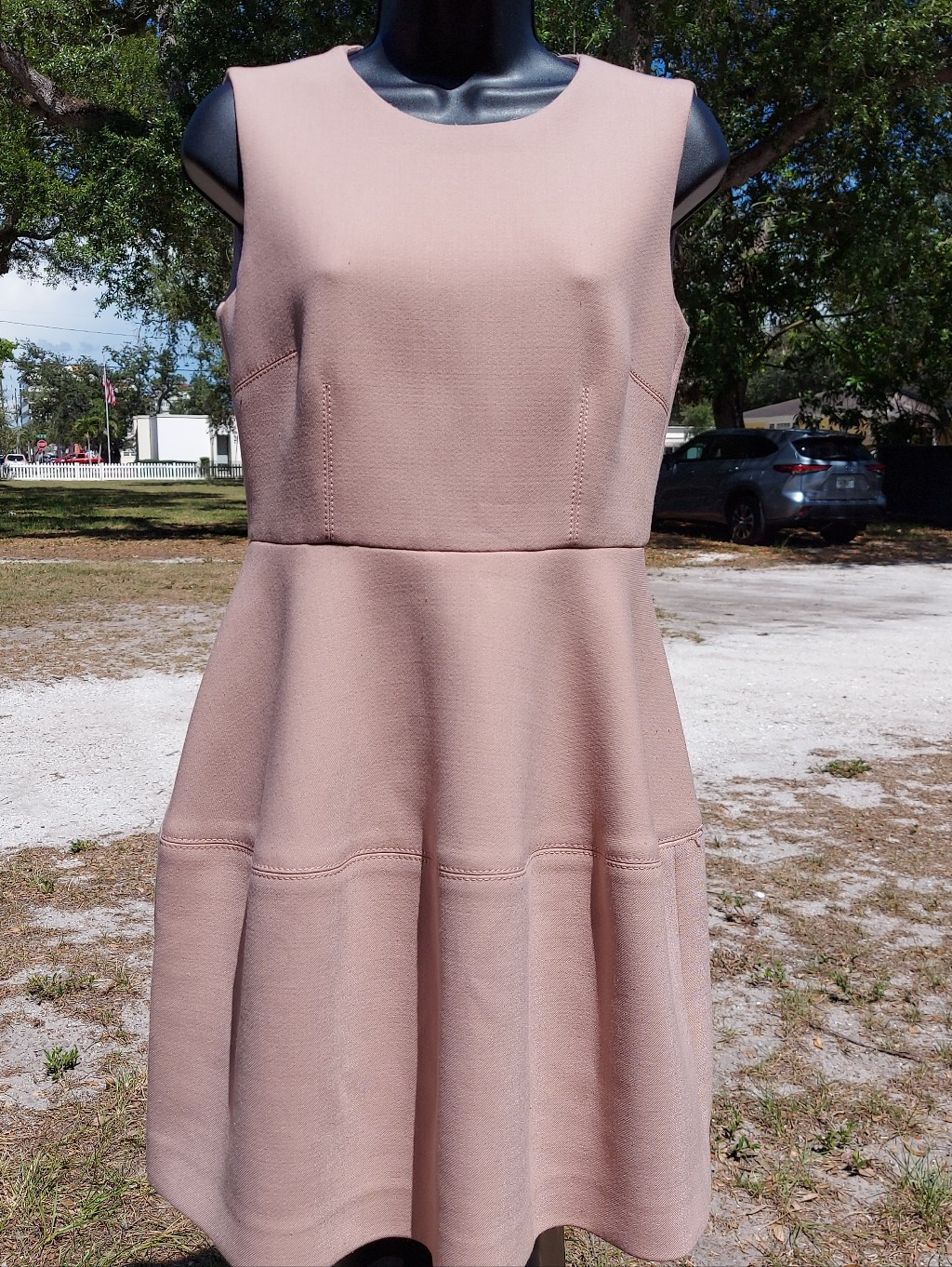 Dolce & Gabbana Fitted A-Line Mini Dress In A Beige-Pink Size S/M